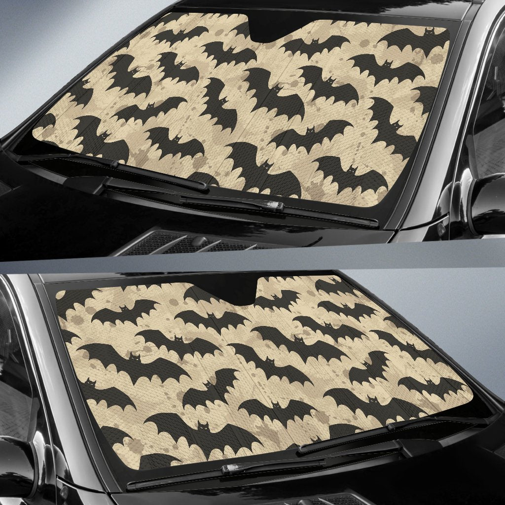 Halloween Bat Pattern Print Car Sun Shade-grizzshop