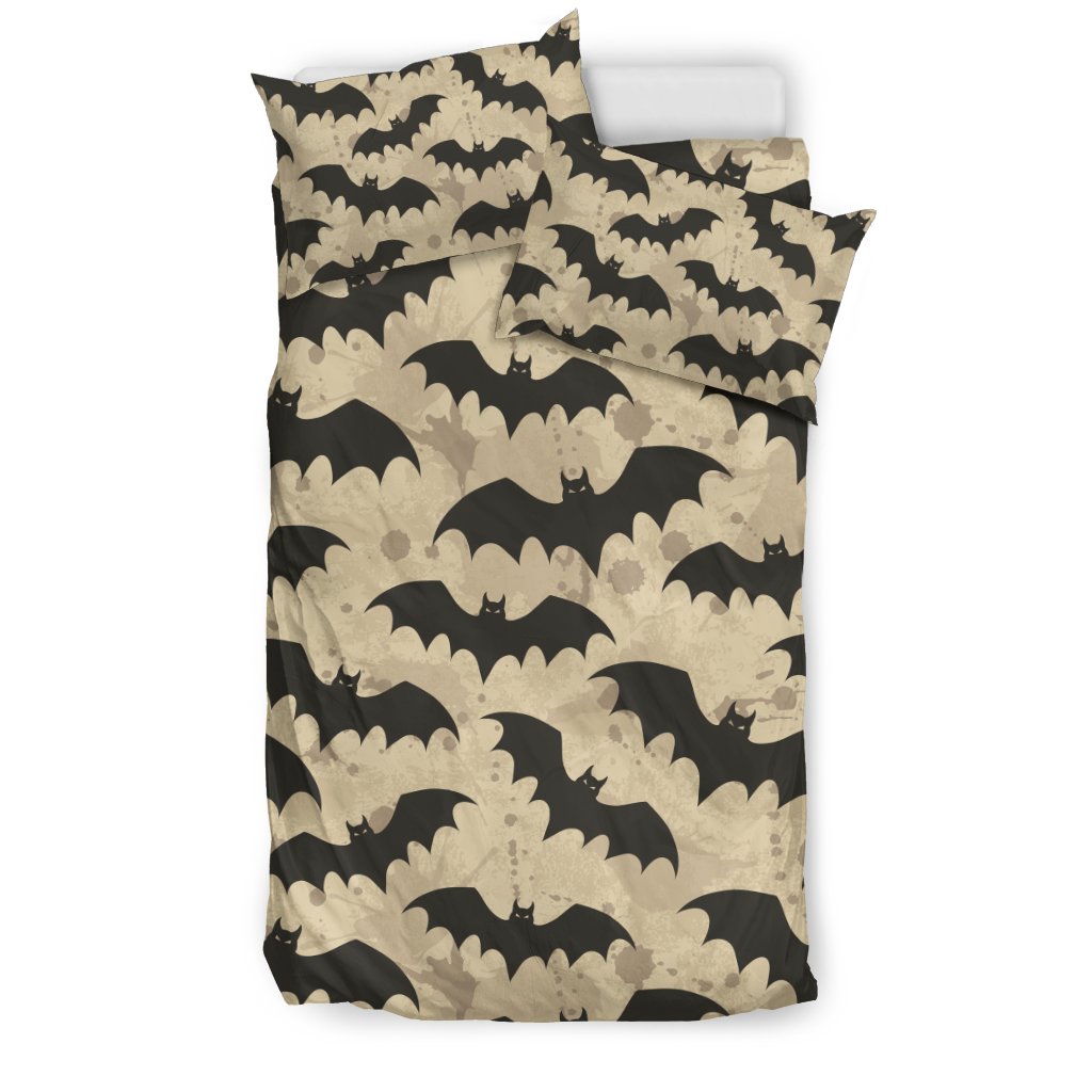 Halloween Bat Pattern Print Duvet Cover Bedding Set-grizzshop