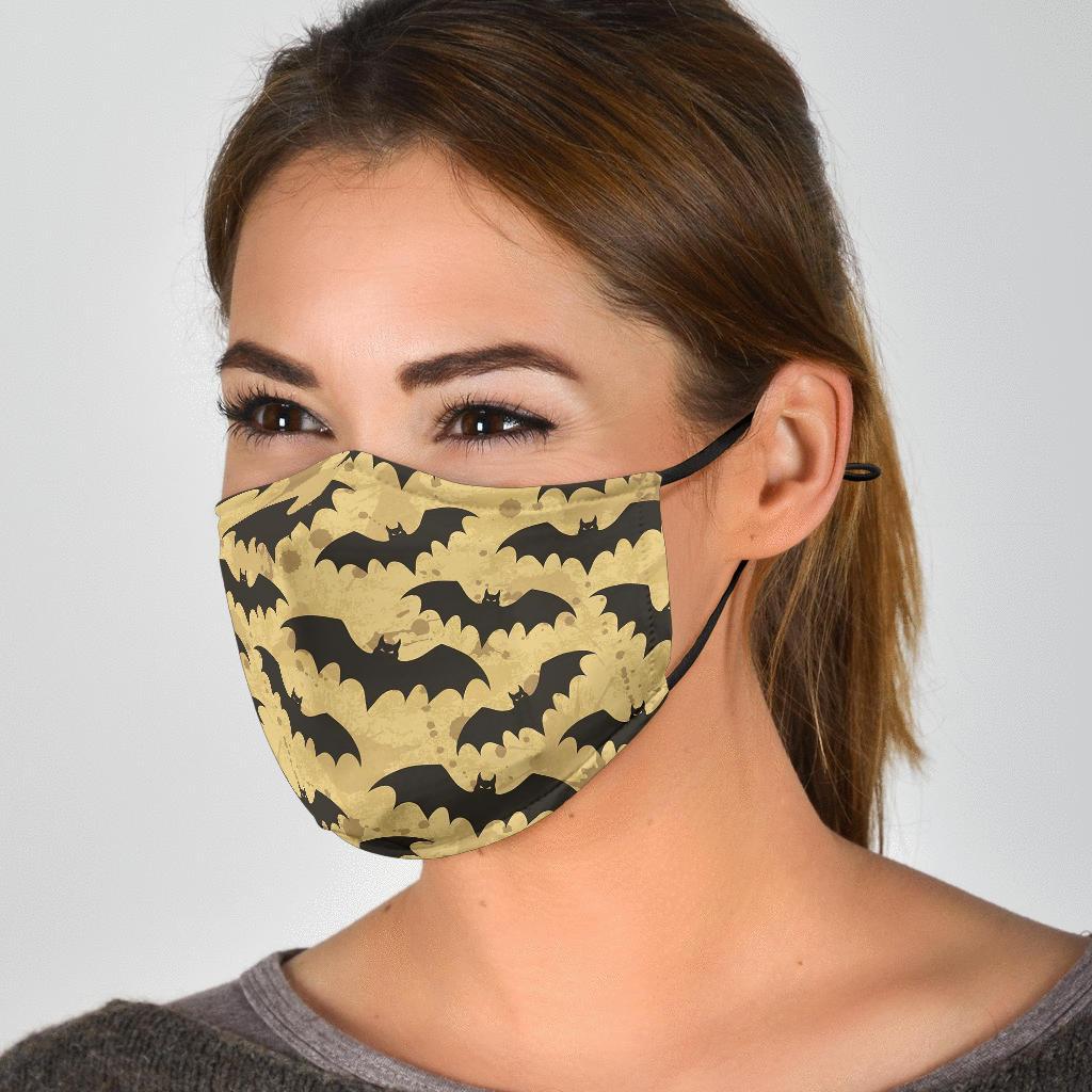 Halloween Bat Pattern Print Face Mask-grizzshop