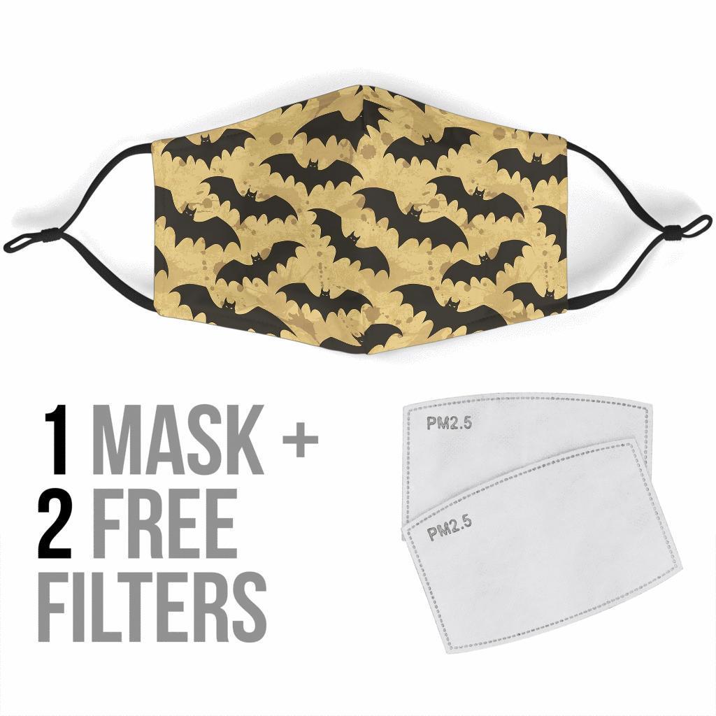 Halloween Bat Pattern Print Face Mask-grizzshop