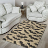 Halloween Bat Pattern Print Floor Mat-grizzshop