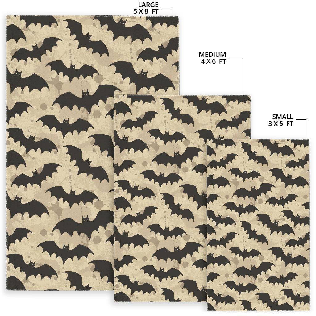 Halloween Bat Pattern Print Floor Mat-grizzshop