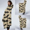 Halloween Bat Pattern Print Hooded Blanket-grizzshop