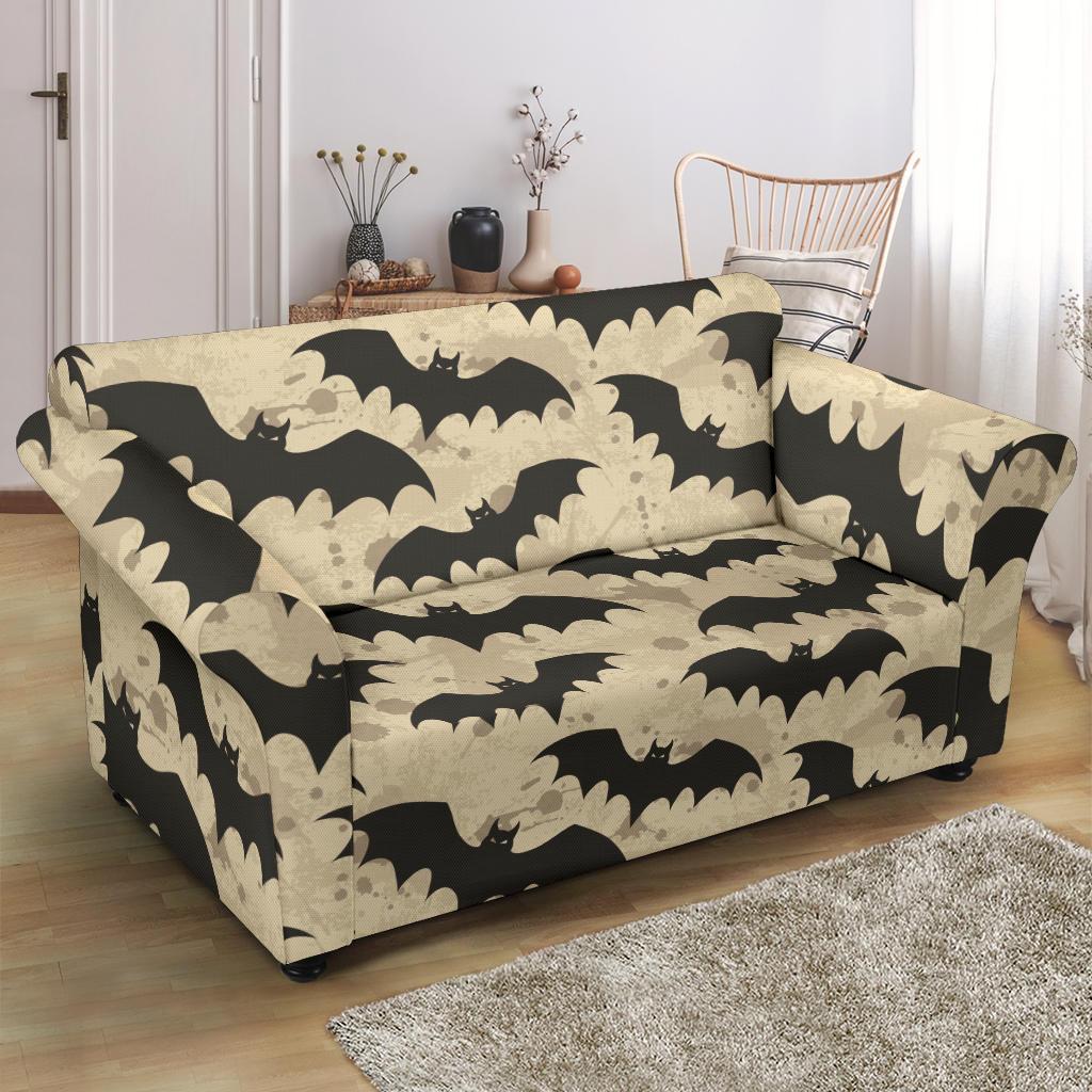 Halloween Bat Pattern Print Loveseat Cover-grizzshop