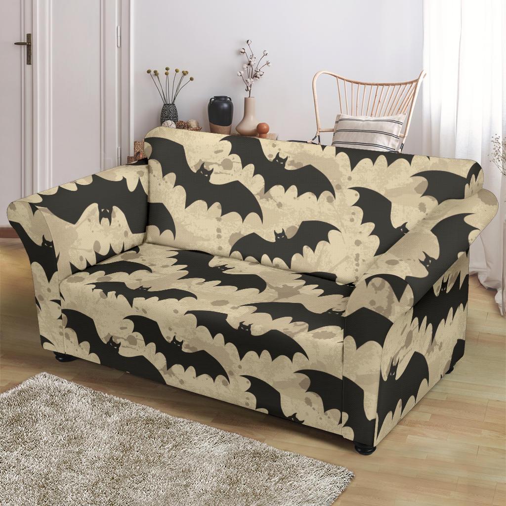 Halloween Bat Pattern Print Loveseat Cover-grizzshop