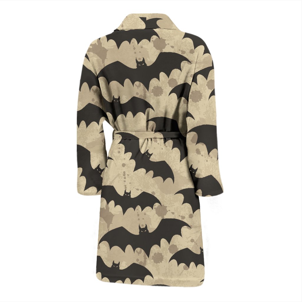 Halloween Bat Pattern Print Men Long Robe-grizzshop