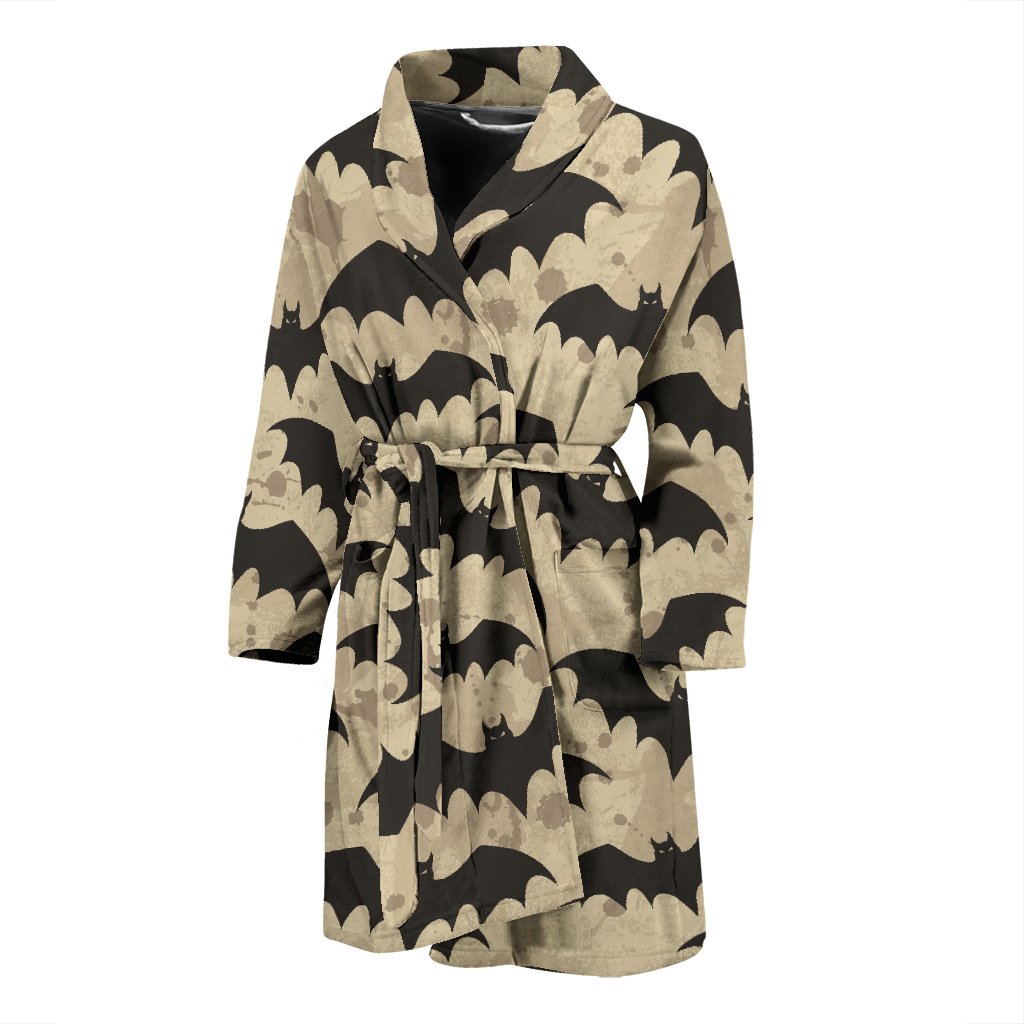 Halloween Bat Pattern Print Men Long Robe-grizzshop