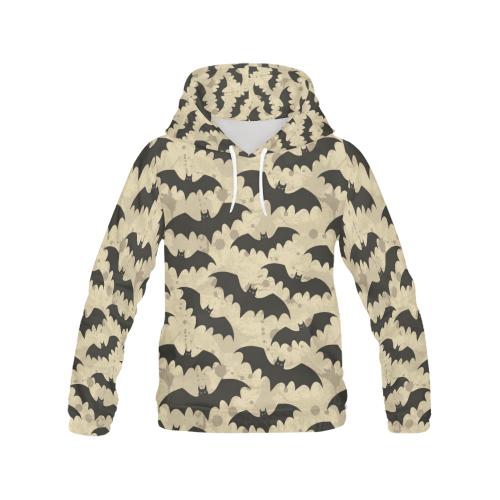 Halloween Bat Pattern Print Men Pullover Hoodie-grizzshop