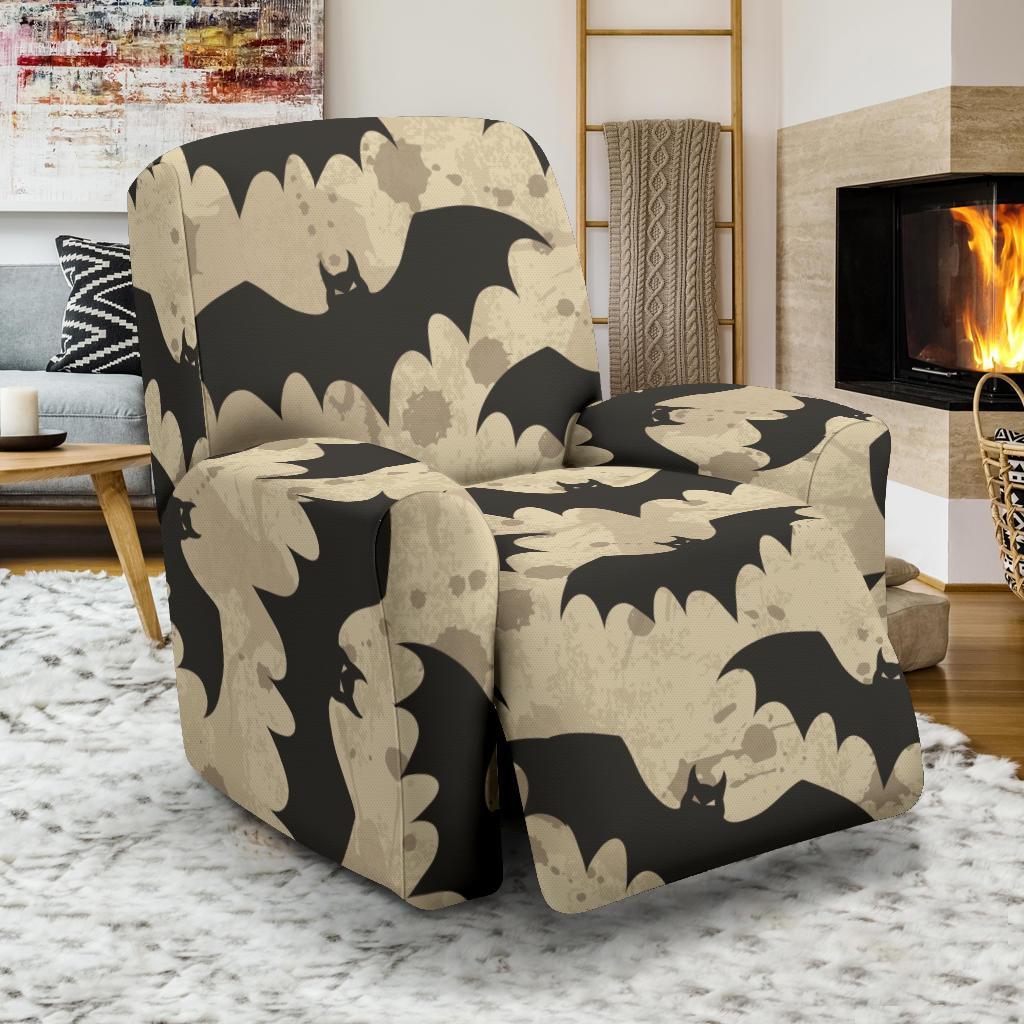 Halloween Bat Pattern Print Recliner Cover-grizzshop