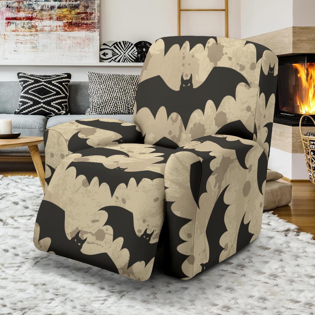 Halloween Bat Pattern Print Recliner Cover-grizzshop