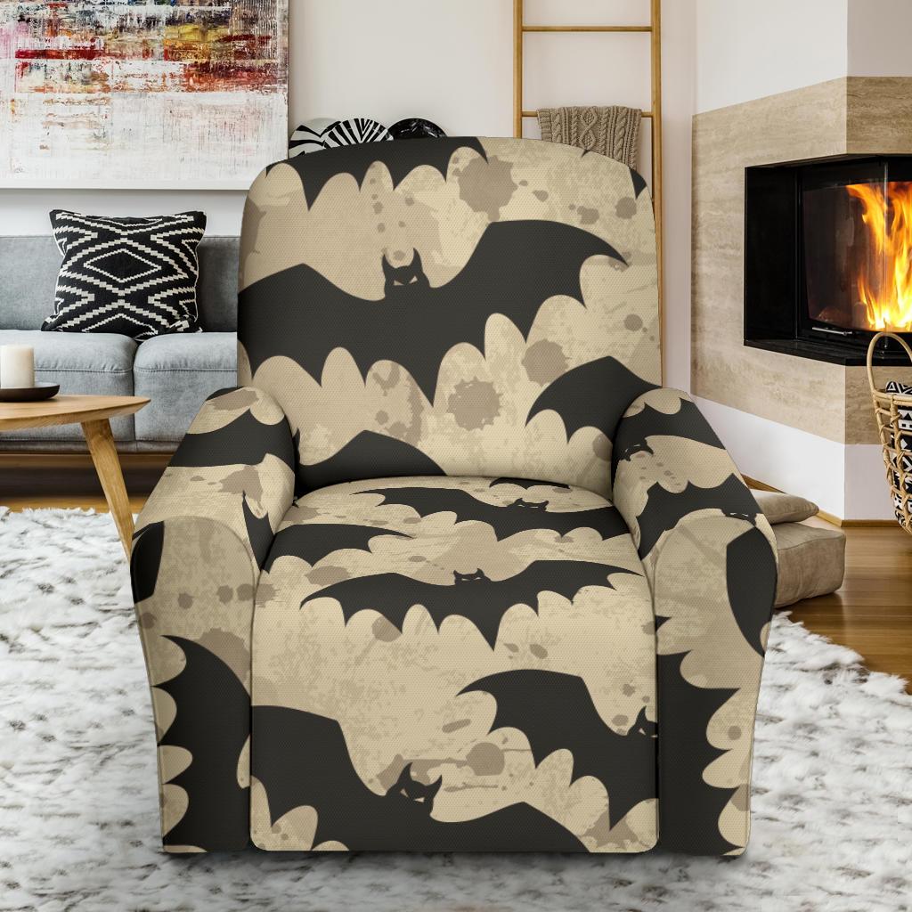 Halloween Bat Pattern Print Recliner Cover-grizzshop