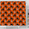 Halloween Black Cat Pattern Print Bathroom Shower Curtain-grizzshop