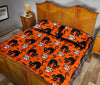 Halloween Black Cat Pattern Print Bed Set Quilt-grizzshop