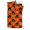 Halloween Black Cat Pattern Print Duvet Cover Bedding Set-grizzshop