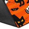 Halloween Black Cat Pattern Print Floor Mat-grizzshop