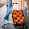 Halloween Black Cat Pattern Print Luggage Cover Protector-grizzshop