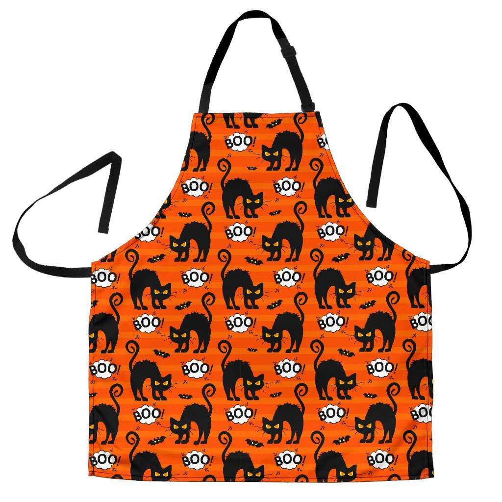 Halloween Black Cat Pattern Print Men's Apron-grizzshop