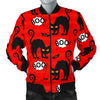 Halloween Black Cat Pattern Print Men's Bomber Jacket-grizzshop