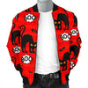 Halloween Black Cat Pattern Print Men's Bomber Jacket-grizzshop