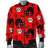 Halloween Black Cat Pattern Print Men's Bomber Jacket-grizzshop