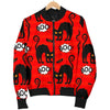 Halloween Black Cat Pattern Print Men's Bomber Jacket-grizzshop