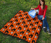 Halloween Black Cat Pattern Print Quilt-grizzshop