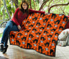 Halloween Black Cat Pattern Print Quilt-grizzshop