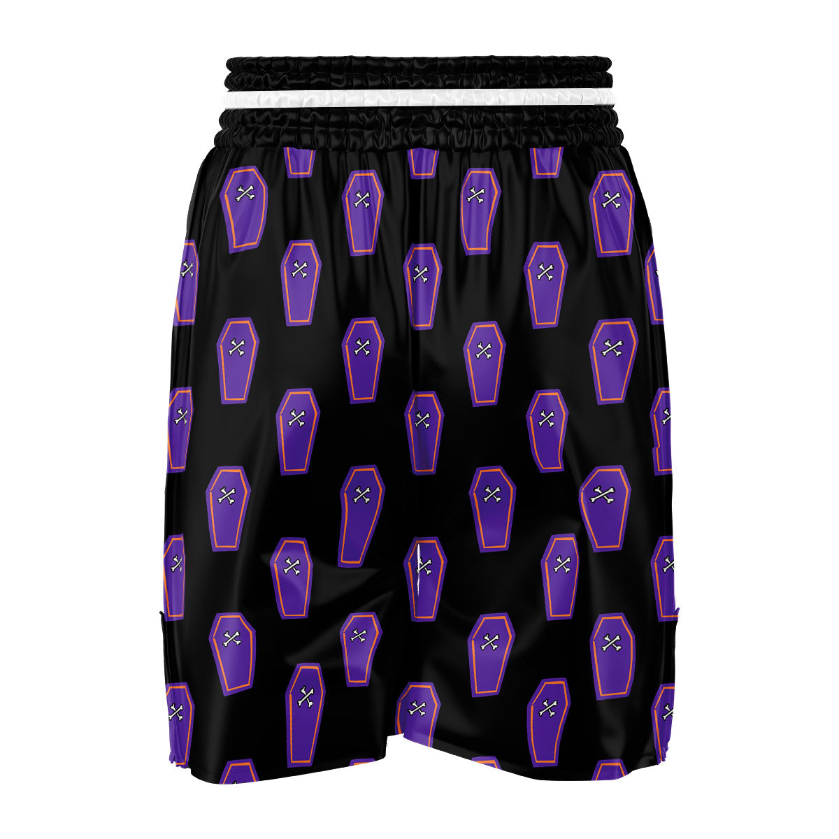Halloween Coffin Purple Print Pattern Boxing Shorts-grizzshop
