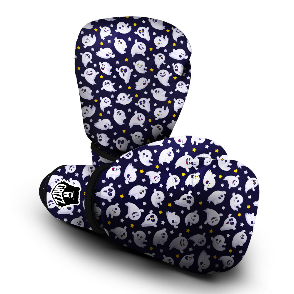 Halloween Cute Ghost Emoji Print Pattern Boxing Gloves-grizzshop