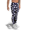 Halloween Cute Ghost Emoji Print Pattern Men's Leggings-grizzshop