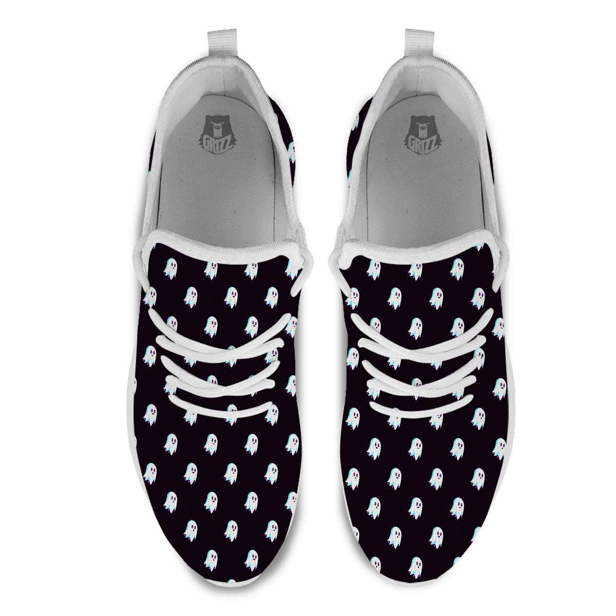 Halloween Ghost Little Print Pattern White Athletic Shoes-grizzshop