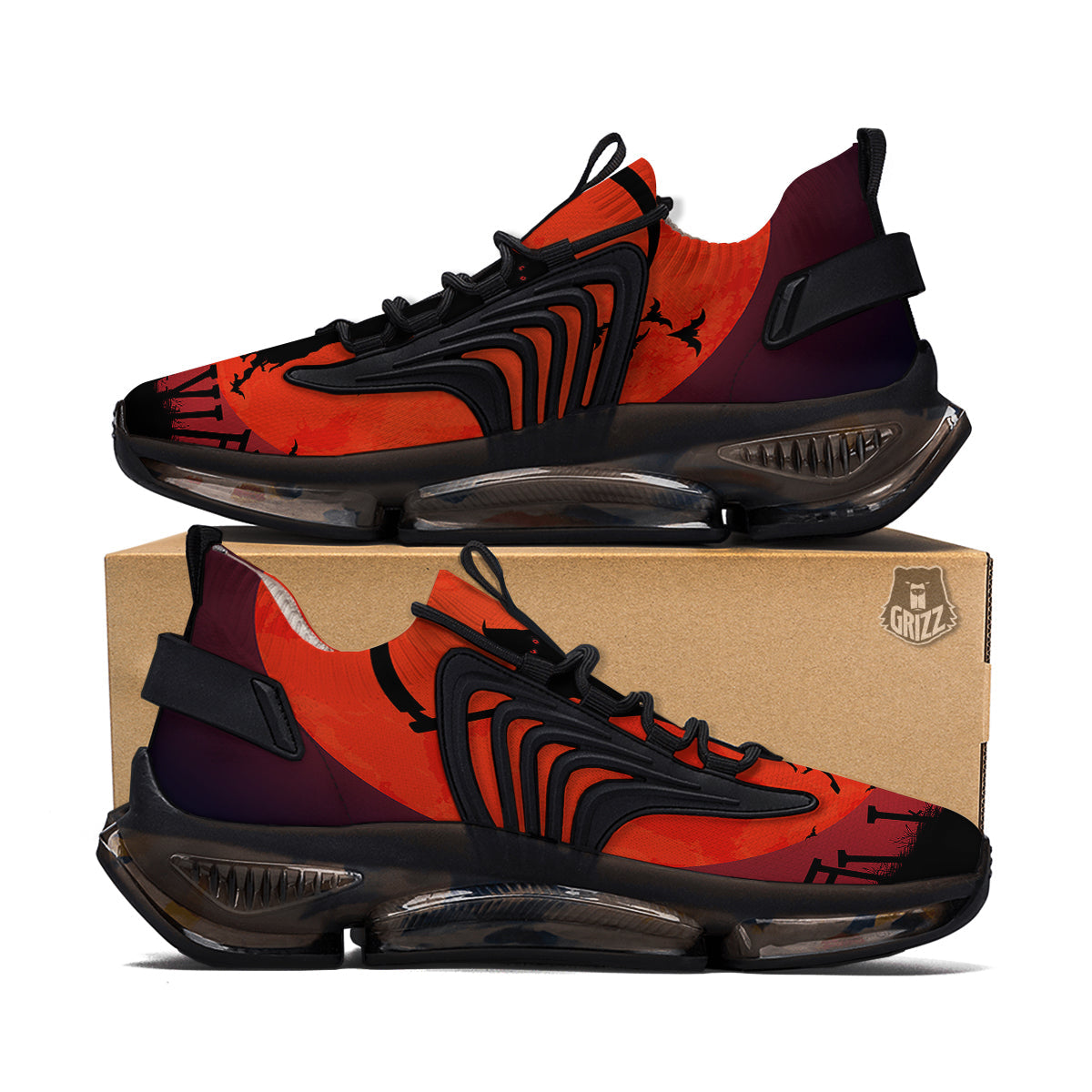 Halloween Grim Reaper Print Black Gym Shoes-grizzshop
