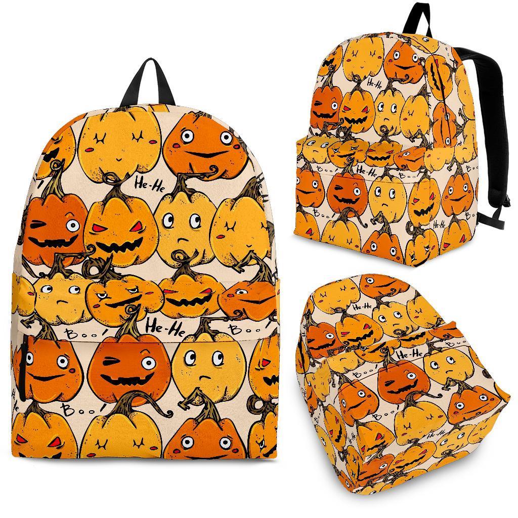 Halloween Pumpkin Pattern Print Backpack-grizzshop