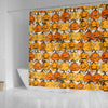 Halloween Pumpkin Pattern Print Bathroom Shower Curtain-grizzshop