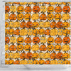 Halloween Pumpkin Pattern Print Bathroom Shower Curtain-grizzshop