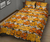 Halloween Pumpkin Pattern Print Bed Set Quilt-grizzshop