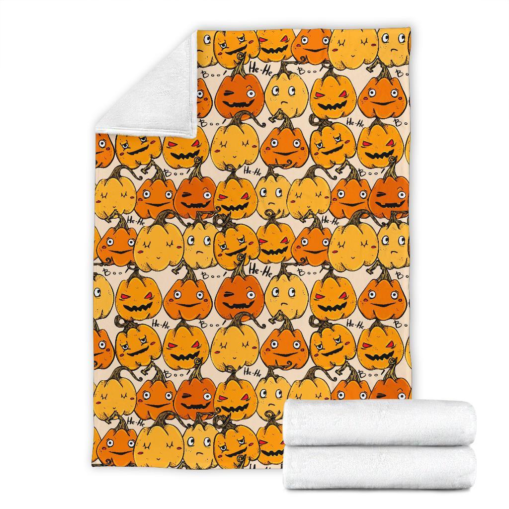 Halloween Pumpkin Pattern Print Blanket-grizzshop