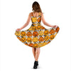 Halloween Pumpkin Pattern Print Dress-grizzshop