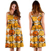 Halloween Pumpkin Pattern Print Dress-grizzshop