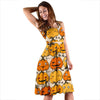 Halloween Pumpkin Pattern Print Dress-grizzshop