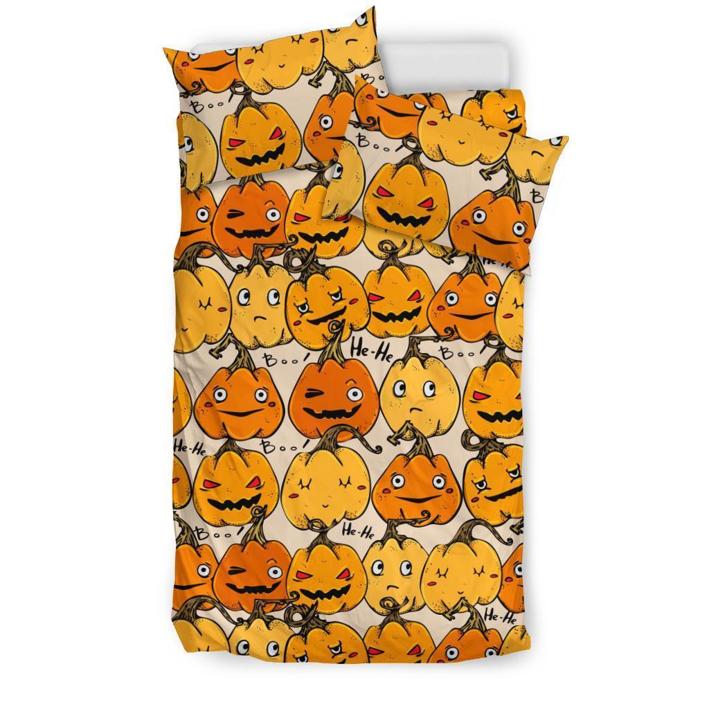 Halloween Pumpkin Pattern Print Duvet Cover Bedding Set-grizzshop