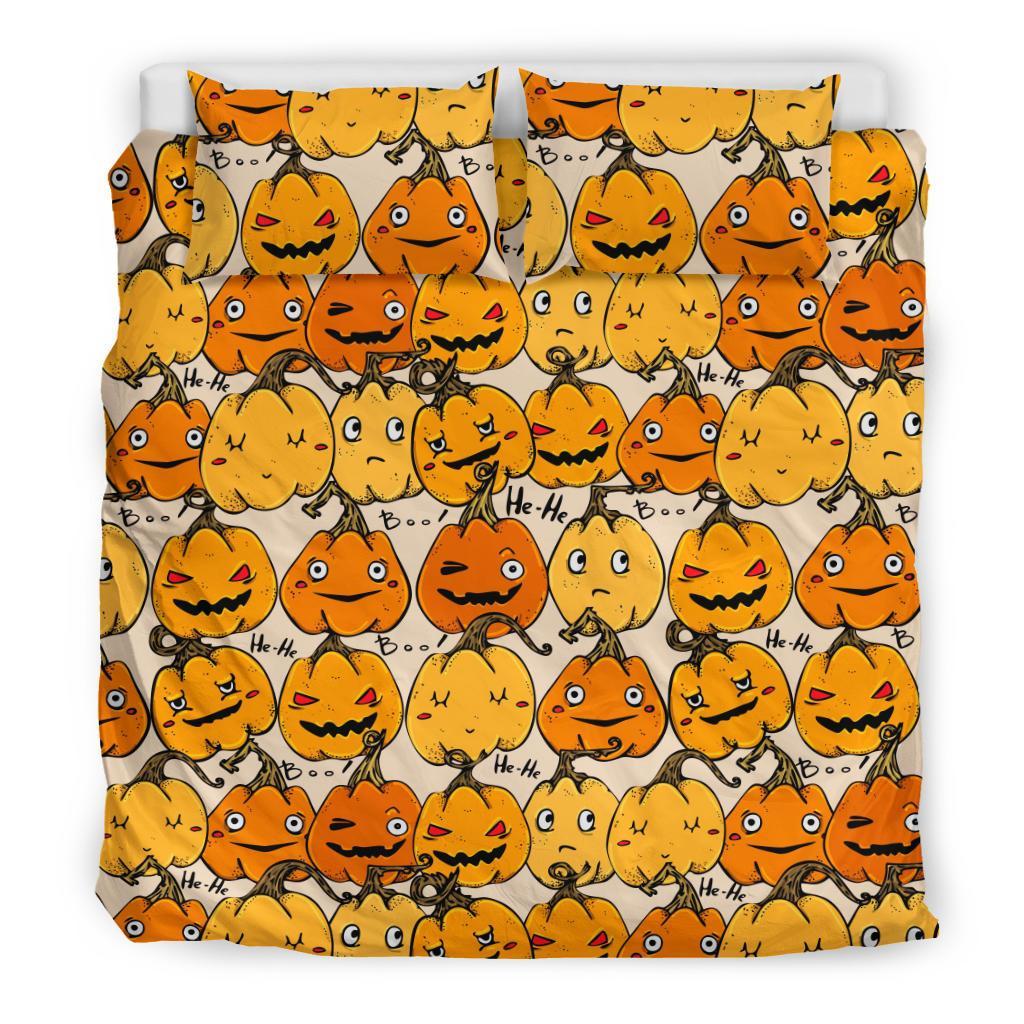 Halloween Pumpkin Pattern Print Duvet Cover Bedding Set-grizzshop