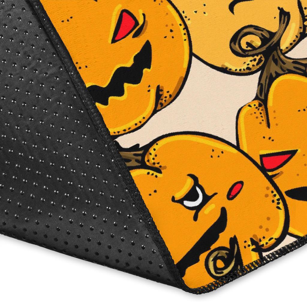 Halloween Pumpkin Pattern Print Floor Mat-grizzshop