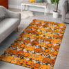 Halloween Pumpkin Pattern Print Floor Mat-grizzshop