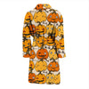 Halloween Pumpkin Pattern Print Men Long Robe-grizzshop