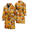 Halloween Pumpkin Pattern Print Men Long Robe-grizzshop