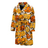 Halloween Pumpkin Pattern Print Men Long Robe-grizzshop