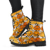 Halloween Pumpkin Pattern Print Men Women Leather Boots-grizzshop