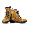 Halloween Pumpkin Pattern Print Men Women Leather Boots-grizzshop