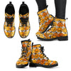 Halloween Pumpkin Pattern Print Men Women Leather Boots-grizzshop